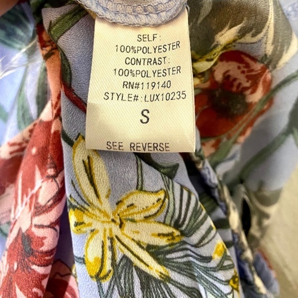 avlux Tiered Romper Floral Palm Print Jumper Halter Tied High Neck Shorts - Picture 12 of 12